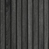 LACHEERY Black Wood Panel Wallpaper Peel and Stick 3D Wood Slat Wall Paper Black Wooden Slats Panels for Wall Cabinets Removable