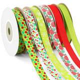 DECYOOL 6 Rolls 60 Yards Christmas Ribbons for Gift Wrapping, Holiday Xmas Grosgrain Ribbons 10mm Wide Red Green Candy Snowflake