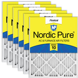 Nordic Pure 18x25x1 (17 1/2 x 24 1/2 x 3/4) Pleated MERV 10 Air Filters 6 Pack