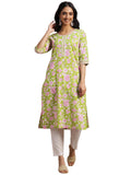 Libas Women'S Cotton Printed Straight Kurta (29050R Green