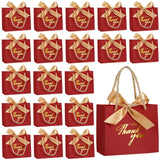 Hsei 40 Pcs Thank You Gift Bags with Handles 13.5 x 6.4 x 11.7 cm Gold Foil Thank You Small Paper Bags Party Favor Bags Bulk Rib