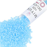 Miyuki Delica Seed Beads - Size 11/0 (1.6 mm), DB1284, Matte Transparent Ocean Blue AB, 7.2 g, Approx. 1440 Beads, Made in Japan