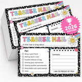 BrightenKidz Teacher Mail Notes to Parent, 50 Pack 4x6 Composition Notebook