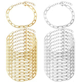 tiggell 20pcs Chain Bracelets Kit Alloy Link with Lobster Clasps for Christmas DIY Women Jewelry Findings Bracelet Making (Gold