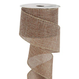 HUIHUANG Fall Burlap Ribbon with Wired Edge - Brown, 2.5 inch, Solid, Jute - Perfect for Wreaths, Big Bows, Crafts & Farmhouse D