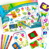 Imagimake Stamp Art - Garden - Stamps for Kids with Easy Blending Pens | Arts and Crafts for Kids Ages 3-5 | 3 to 5 Year Old Gir