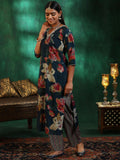 Libas Women'S Silk Blend Kurta Set (49045_Teal