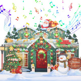 XTF2015 Christmas Greeting Cards 3D Pop Up Christmas Gift Card with Musical & Home Animated Lights, Plays 3 Christma s Melody wi