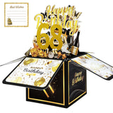 68th Birthday Card with Envelopes for Women Men, Birthday Decorations for Mother Dad, Bday Gift Box for 68 Year Old, Unique Hand