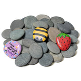 Simetufy 60 PCS Rocks for Painting, 1-2 Natural Flat DIY Painting Rocks, Smooth Stones for Crafts, Arts,Decoration, Kindness Roc