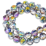 DIQIO 6mm Sparkle Faceted Round Crystal Beads (94-100pcs, Magenta Green)