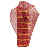 HUIHUANG Red and Gold Mesh Ribbon 10 inch Wide Metallic Red Gold Stripe Christmas Tree Mesh for Wreaths Making Supplies, Swags,