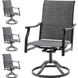 Soohow Patio Dining Chairs Set of 4, Swivel Outdoor Patio Chair with Paded Textilene Fabric, All Weather Outdoor Seats Ergonomic