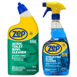 Zep Acidic Toilet Bowl Cleaner (1ct) & StreakFree Glass Cleaner 32oz (1ct)