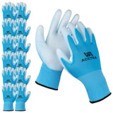 ACKTRA Ultra-Thin PU Safety WORK GLOVES 12 Pairs, WG002 Black/Black, Medium