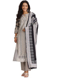 Libas Women'S Silk Blend Kurta Set (36989_Grey