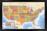Trends International Map - USA Time Zones Wall Poster, 22.375 x 34, Black Framed Version