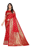 Sugathari Womens Banarasi Saree Pure Kanjivaram Silk Saree Soft New Ladies 2023 Design Wear Pattu Sarees Latest Cotton Party Sari Collections With Blouse Piece For Wedding Sadi (Pari S-1 Red)