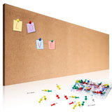 Cork Board Roll 8 mm Thick 60 x 12 Inch Self Adhesive Frameless Cork Bulletin Boards with 100 Mini Push Pins for Wall