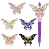 Rhinestone Butterfly Beads for Pens 5pcs Fancy Focal Beads for Beadable Pens Beadable Keychains Making