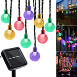 Galavasen Outdoor Solar String Lights, 46FT 66LED 8Modes Crystal Color Solar Powered Christmas Fairy String Lights for Outside Y