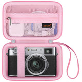Canboc Carrying Case for Fujifilm X100V/ X100VI/ X100F/ X100S Digital Camera, Zipper Mesh Pocket fit USB Cable, Pink (Case Only)