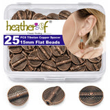 Copper Stripe Flat Bead Jewelry Spacer Beads Kit Jewelry Findings Beading Assortment DIY Accessories for Bracelet Necklace Jewel