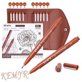 KEMYR 10 Micro Fine liner Drawing Art Pens Calligraphy Pens: 0.05mm-1.0mm Size Art supplies Waterproof Archival Sepia Ink Marker