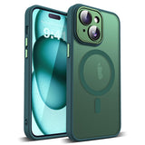 YEMORAN Compatible with iPhone 15 Case with Built-in Camera Lens Protectors Translucent Magnetic iPhone 15 Phone Case 6.1 [Compa
