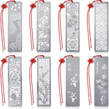 Outus 8 Pieces Hollow Art Metal Bookmarks for Wedding Men Teachers Employee Appreciation Gift Stainless Steel Bookmarks with Red