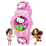Shocknshop Digital Flashing Light With Music Kids Children Unisex Watch For Girls Perfect For 5-12 Years -W331 (Pink)