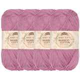 JubileeYarn Baby Soft Rayon Derived From Bamboo Cotton Yarn - 50g/Skein - Cotton Candy - 4 Skeins