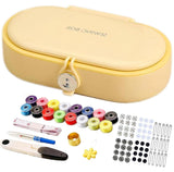 FKOG Yellow Sewing Project Kit, 135 Pcs Family Sewing Supplies Repair Kit Traveler Sewing Kit Sewing Thread Accessories DIY Sewi