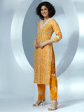 Libas Women'S Pure Cotton Kurta Set (48896_Mustard