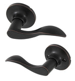 Honeywell Safes & Door Locks Wave Lever Door Handle with NonLocking Interior Passage Front Door Lever is Ideal for Closets
