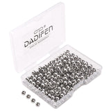 DADIFEN 304 Stainless Steel Round Beads 5.0mm 200pcs Spacer Beads for Jewelry DIY Making and Repairing