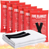 Andyssey Fire Blanket 6 Pack - 40 x 40 Prepared Emergency Fire Blanket for Home and Kitchen, RV, Grill, Fireplace, Safe & Easy f