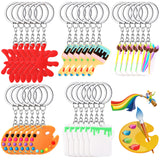Tudomro Art Paint Party Favors Keychain Art Paint Splatter Palette Brush Keychain for Kids Artist Party Gift Supplies(60 Pieces)