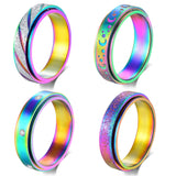 Hothink Anxiety Rings Fidget Ring for Women Spinner Rings for Anxiety 4Pcs