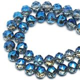 DIQIO 4mm Sparkle Faceted Round Loose Crystal Beads (93-97pcs, Ink Blue)