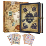 My Adventure Book Scrapbook 124 Pages Retro Style Embossed Photo Album,DIY Handmade Memory Travel Diary Photo Scrapbook for Couples,Anniversary,Wedding,Christmas Day Gifts(Blue)