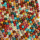 1200pcs 4 7mm Alphabet Beads Colorful Round Acrylic Gold Letter Beads, for Bracelets and Jewelry Making