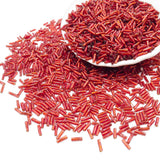 Red Tube Bugle Beads, 2 6mm 1440 Pcs Colored Glass Beads for Jewelry Making, Earring, Necklace, Bracelet, Waist Beads, Clothing
