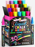 Bold Chalk Markers Dry Erase Marker Pens Liquid Chalk Markers for Chalkboards, Signs, Windows, Blackboard, Glass Reversibl