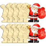 Large Size 7 Christmas Crafts for Kids Wooden Santa Ornaments Crafts Slices Unfinished Wood Crafts to Paint DIY Christmas Ornam