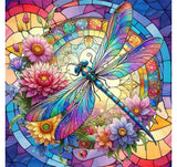 xackcme Dragonfly Paint by Numbers for Adults - Stained Glass Paint by Number on Canvas Without Frame, DIY Oil Painting for Gift