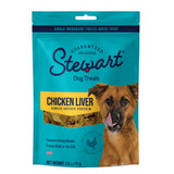 Stewart Single Ingredient Freeze Dried Raw Dog Treats, Chicken Liver, 2.5 Ounce Resealable Pouch, Training Treats or Meal Topper