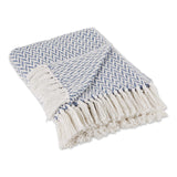Stonewash Blue Zig-Zag Throw