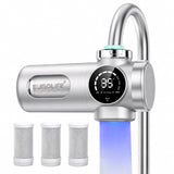 Combo Eurolife Faucet Mount Water Filter ELLSA15, LED Sink Water Filter with UV Light and Real Time Filter Life Indicator, Car
