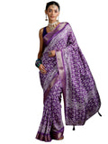 Libas Women'S Silk Blend Saree (16067R_Purple)